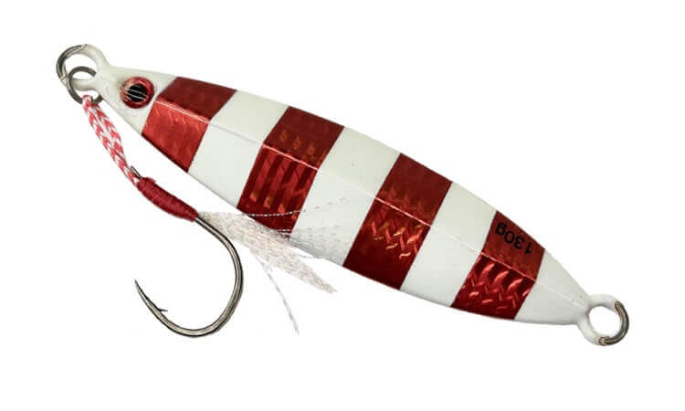 Lead Jig with assist hook in Candy Stripe